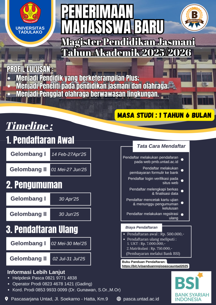 Flyer Penerimaan Maba S2 Penjas 2025